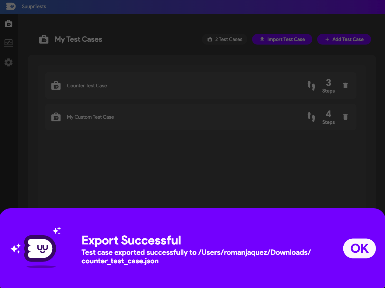 Exporting Test Case Step 3