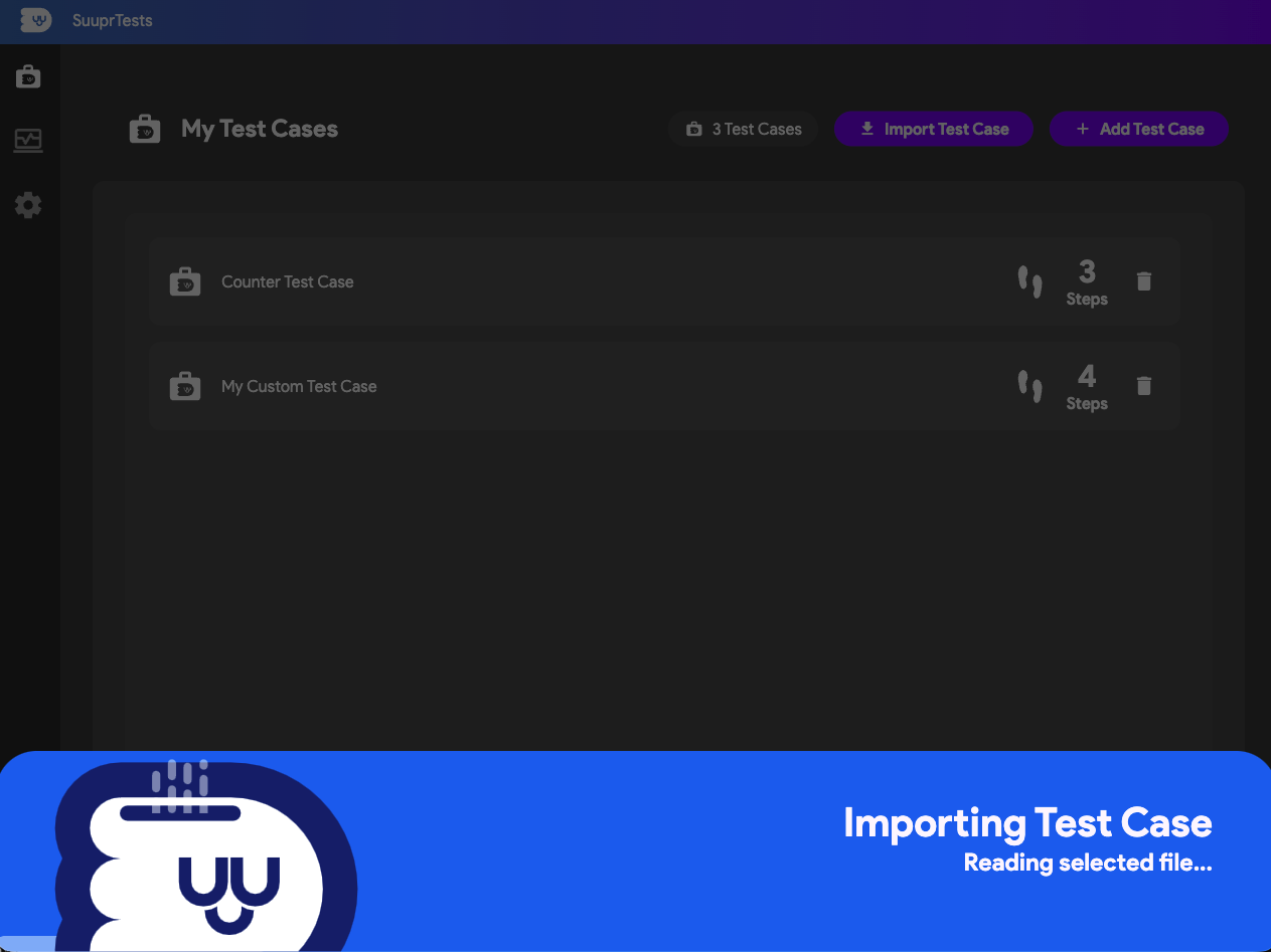 Importing Test Case Step 1