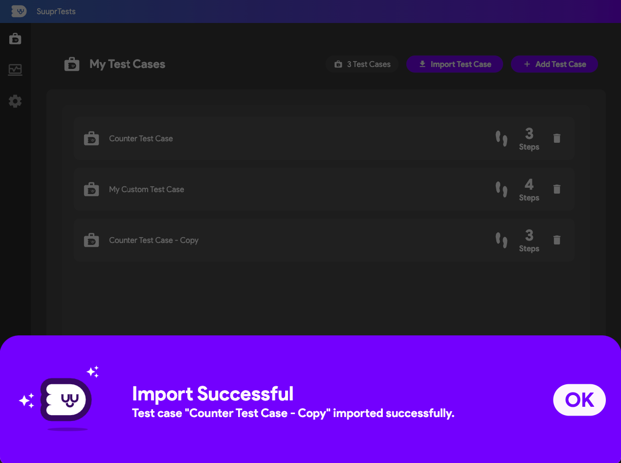 Importing Test Case Step 2
