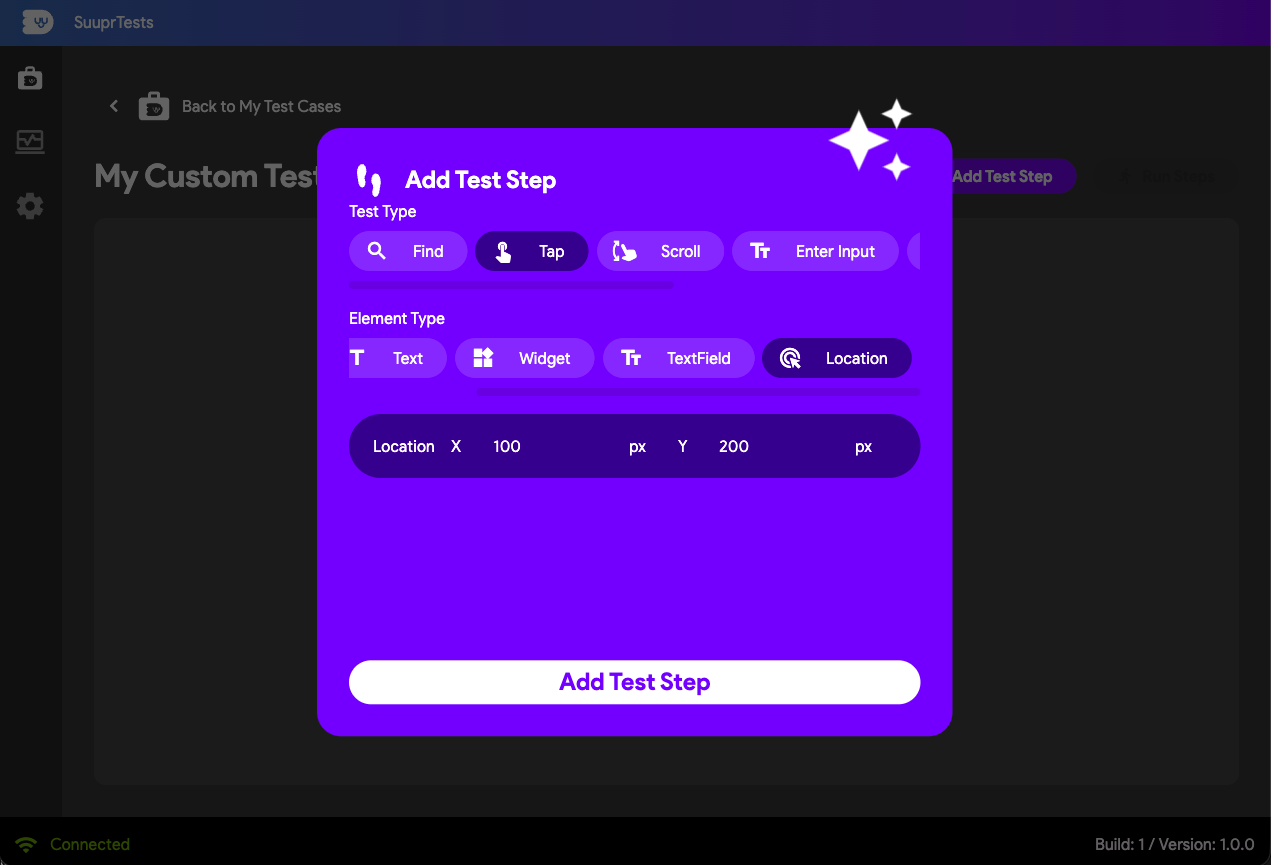 Tap Location X/Y