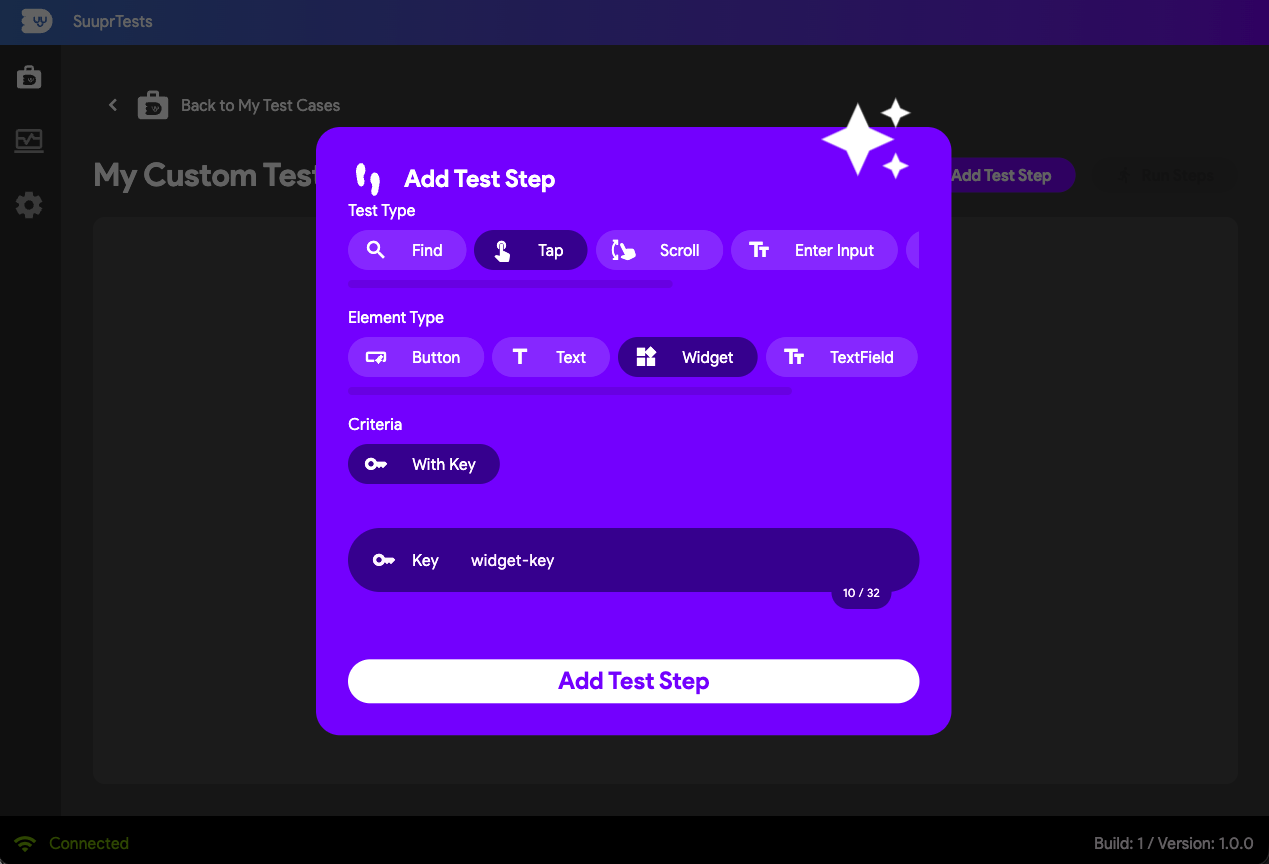 Tap Widget with Key