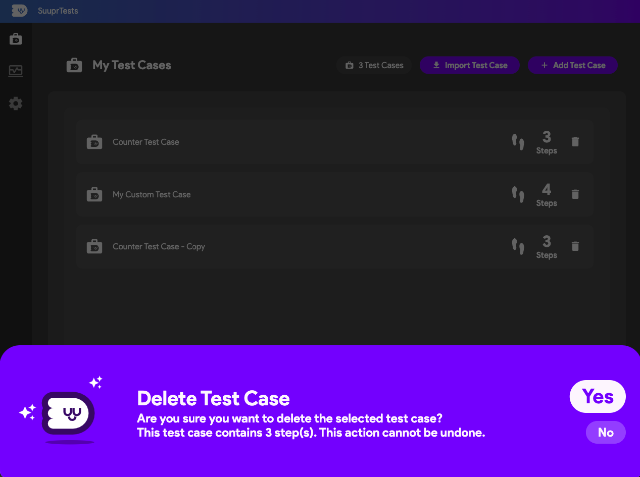 Deleting a Test Case