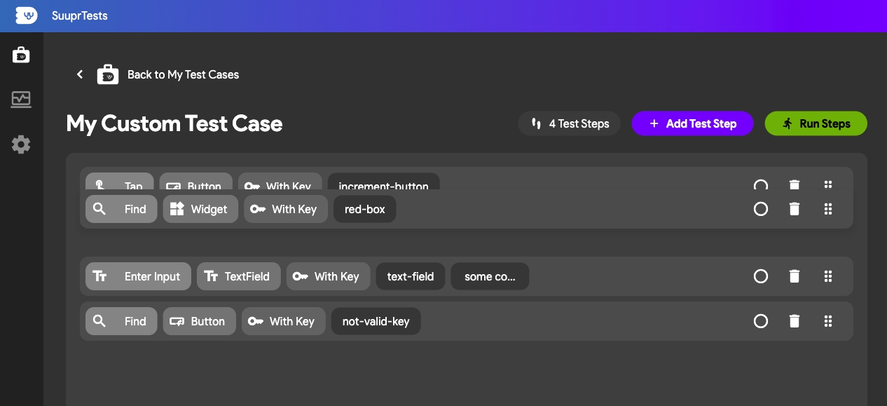 Reorder Test Steps